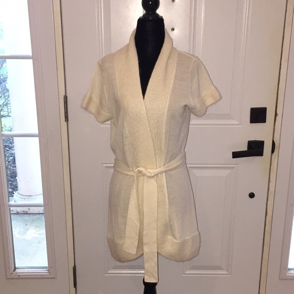 Bandolera Ladies Belted Cardigan Sweater Cream Size 12 - Picture 6 of 11